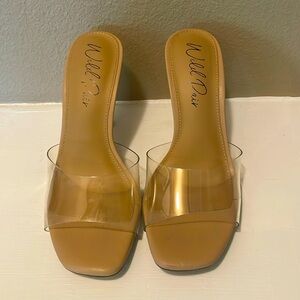 Wild Pair clear slip-ons. Like new.